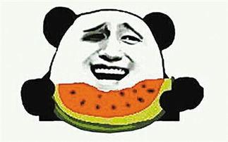 简笔画吃瓜图