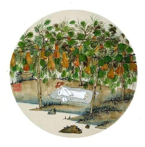 老树画画吃瓜,趣味横生的夏日时光