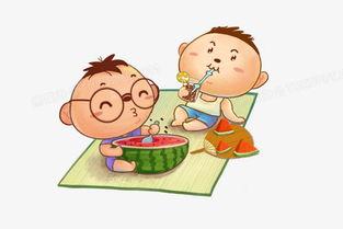 吃瓜的小孩图画,吃瓜小孩的欢乐时光
